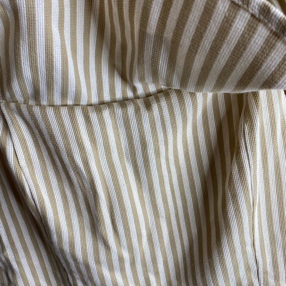 Sugar Lips khaki and white striped off the shoulder romper - Picture 6 of 14